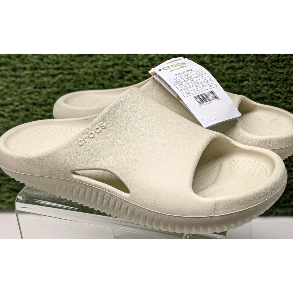 Crocs Mellow Recovery Slide Grey Men’s 8 Women's 10 Bone Slides Sandals Slip On